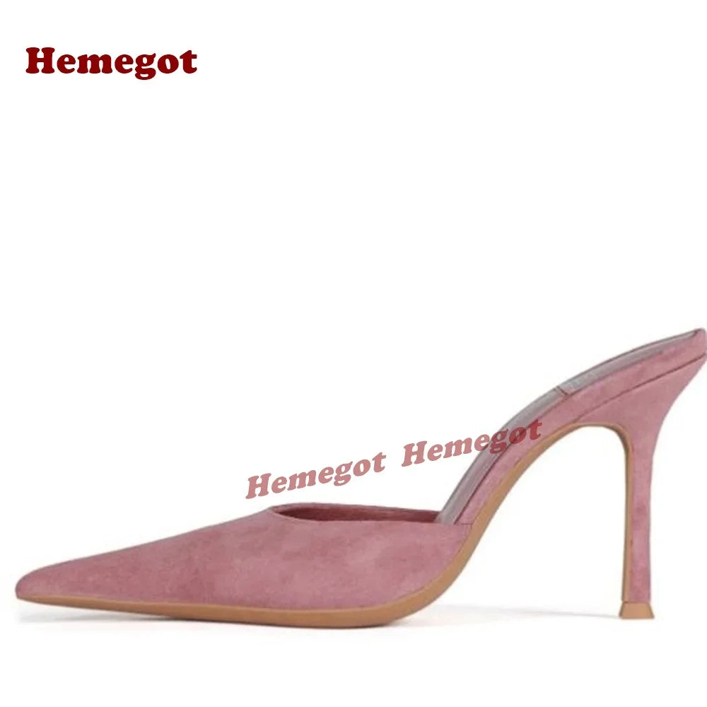 Elegant Blue Suede Pointed Toe Stiletto Heels for Women