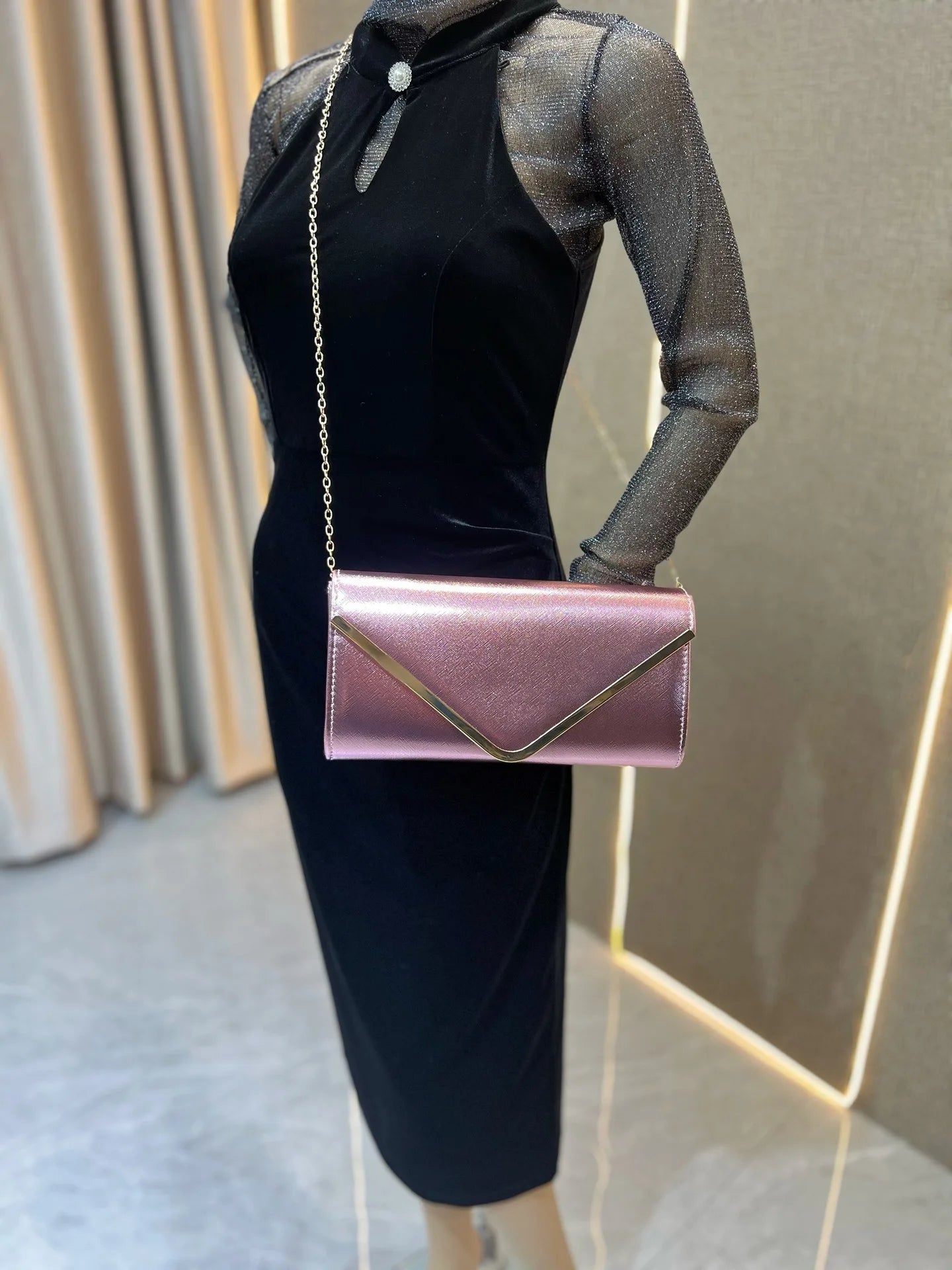 New Women's Envelope Evening Clutch Handbags Elegant Square Bridal Clutch Party Prom Wedding Purse Clutch Shoulder Bags Wallet