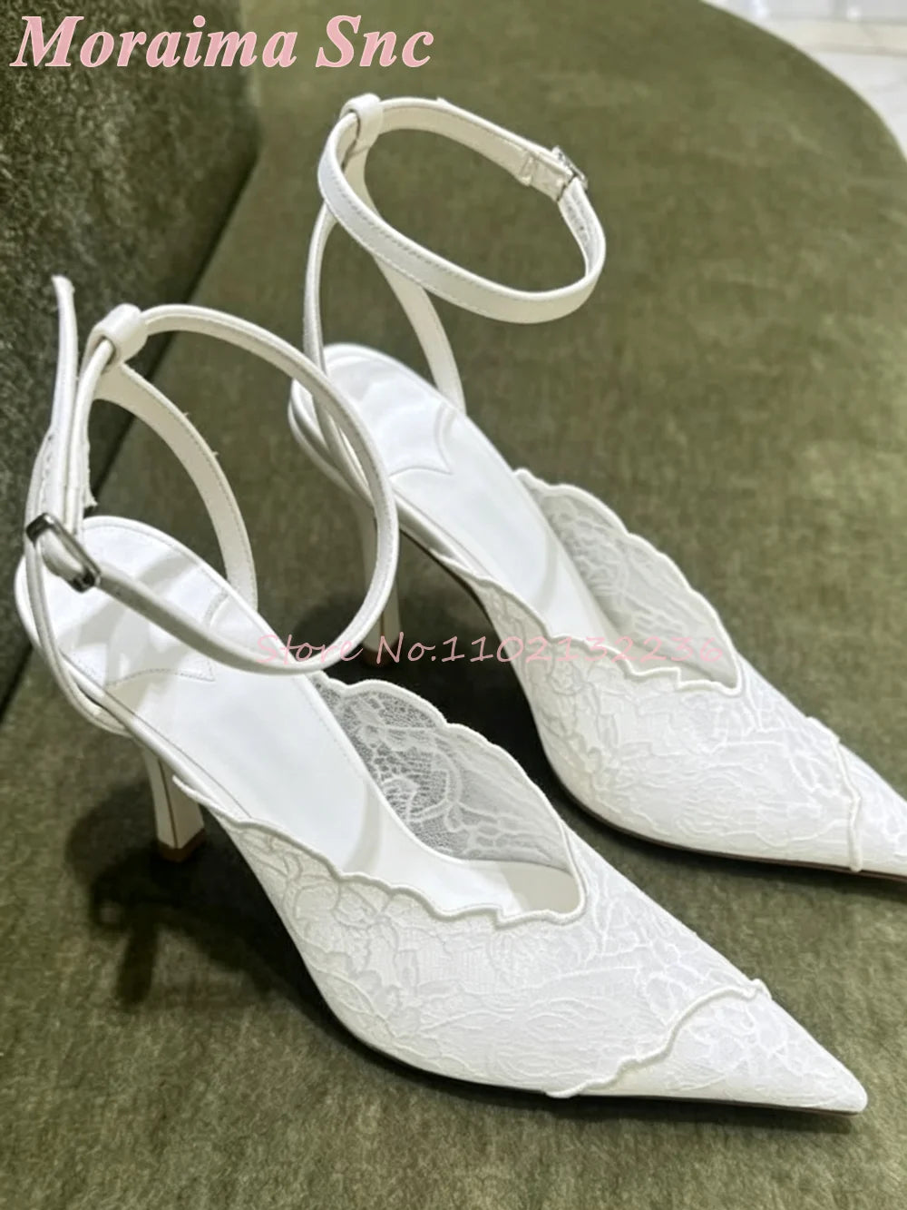 Satin Pointed Toe Ankle Strap Sandals