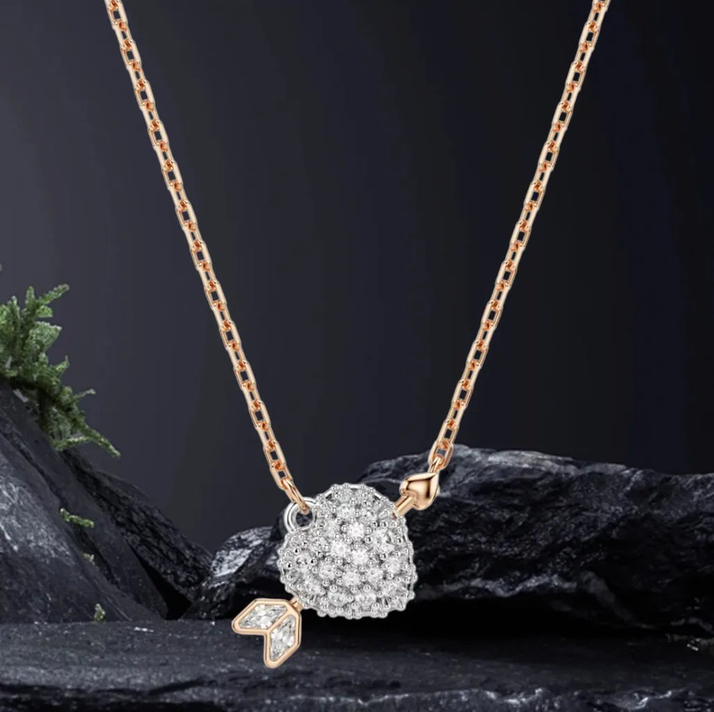 Elegant Silver Crystal Necklace and Earring Set for Women