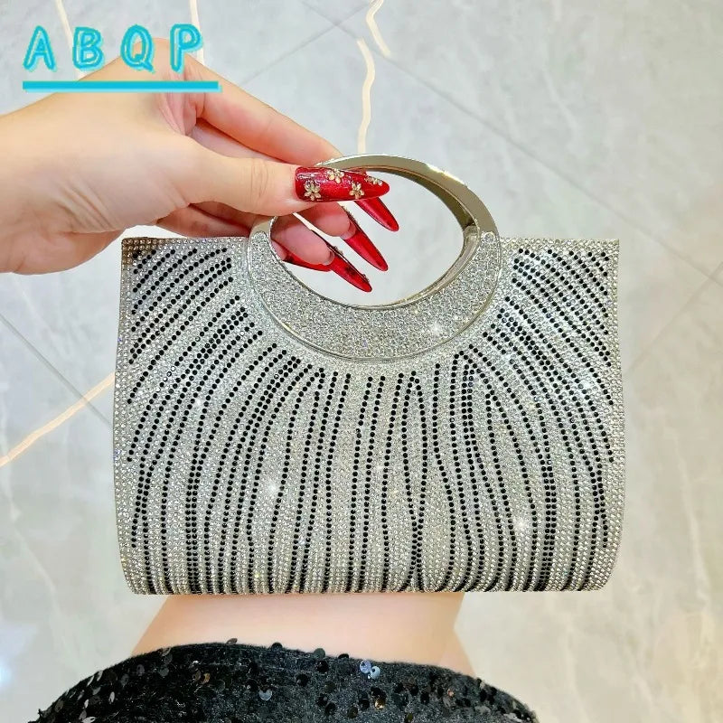 New Dinner Women's Bag Fashionable Diamond-encrusted Mini Women's Shoulder Bag Luxury Brand Shiny Banquet Party Bag for Women