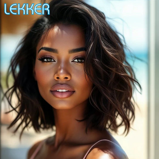 Short Wavy Bob Lace Front Human Hair Wig for Women