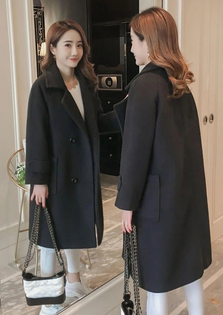 Padded Mixtures Jacket Woman Long Loose Cotton Wool Blend Coat for Women Pink Elegant Outerwears New in Novelty High Quality Hot
