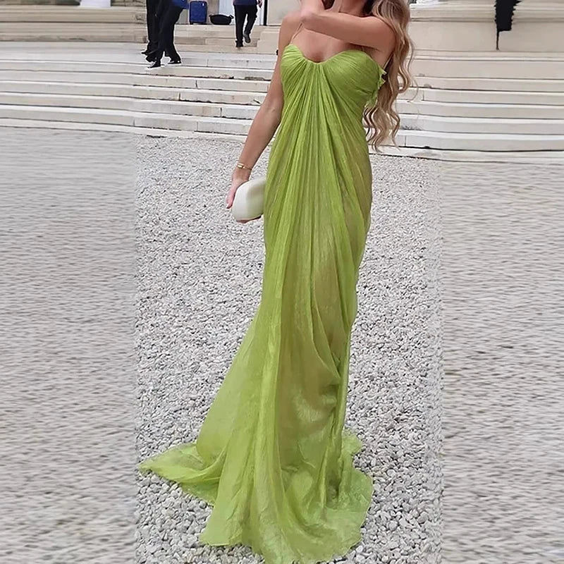 Elegant Off Shoulder Floor Length Evening Dress for Women