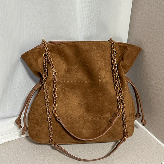 Brand Diamond-shaped Underarm Bag New Women Luxury Retro Fashion Versatile Drawstring Chain Bag Textured Hardware Shoulder Bag