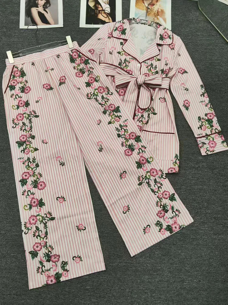 Striped Shirt And Trousers Set