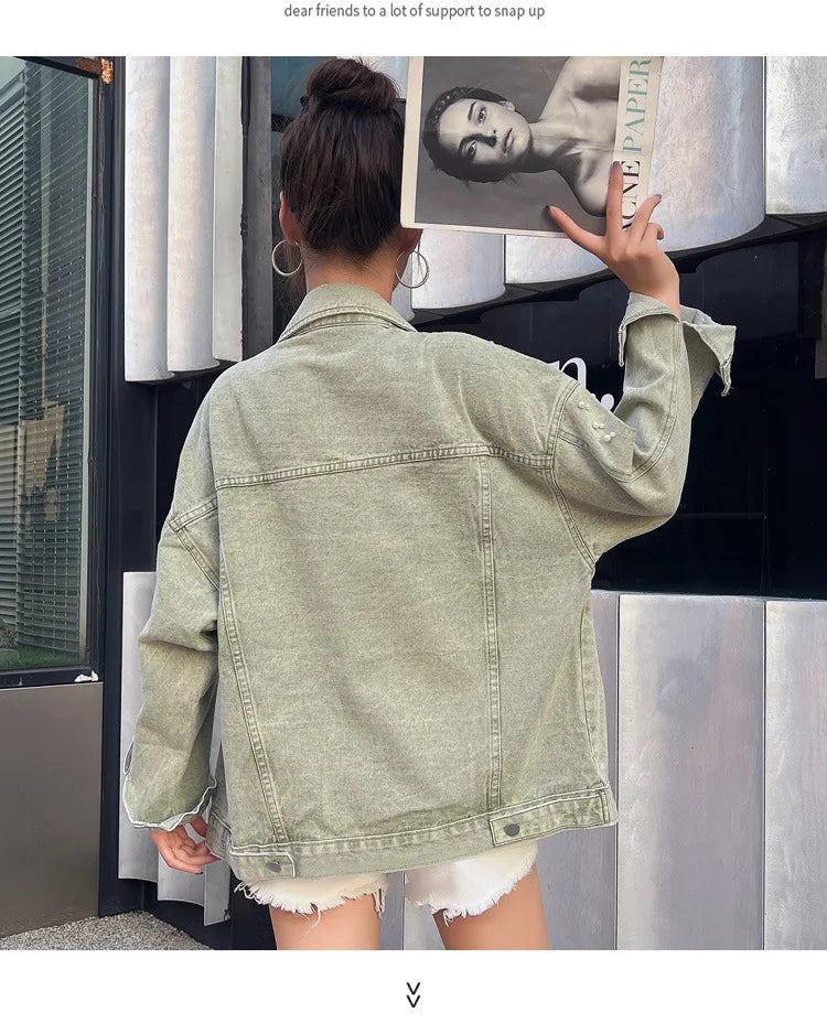 Y2K Beaded Denim Jacket