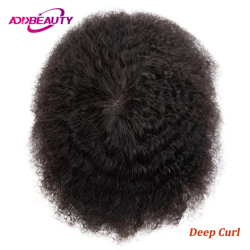 Natural Curly Remy Indian Human Hair Toupee for Women