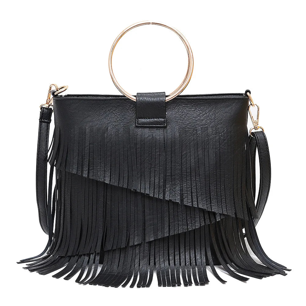 Trendy Tassel Sequin Crossbody Shoulder Handbag for Women