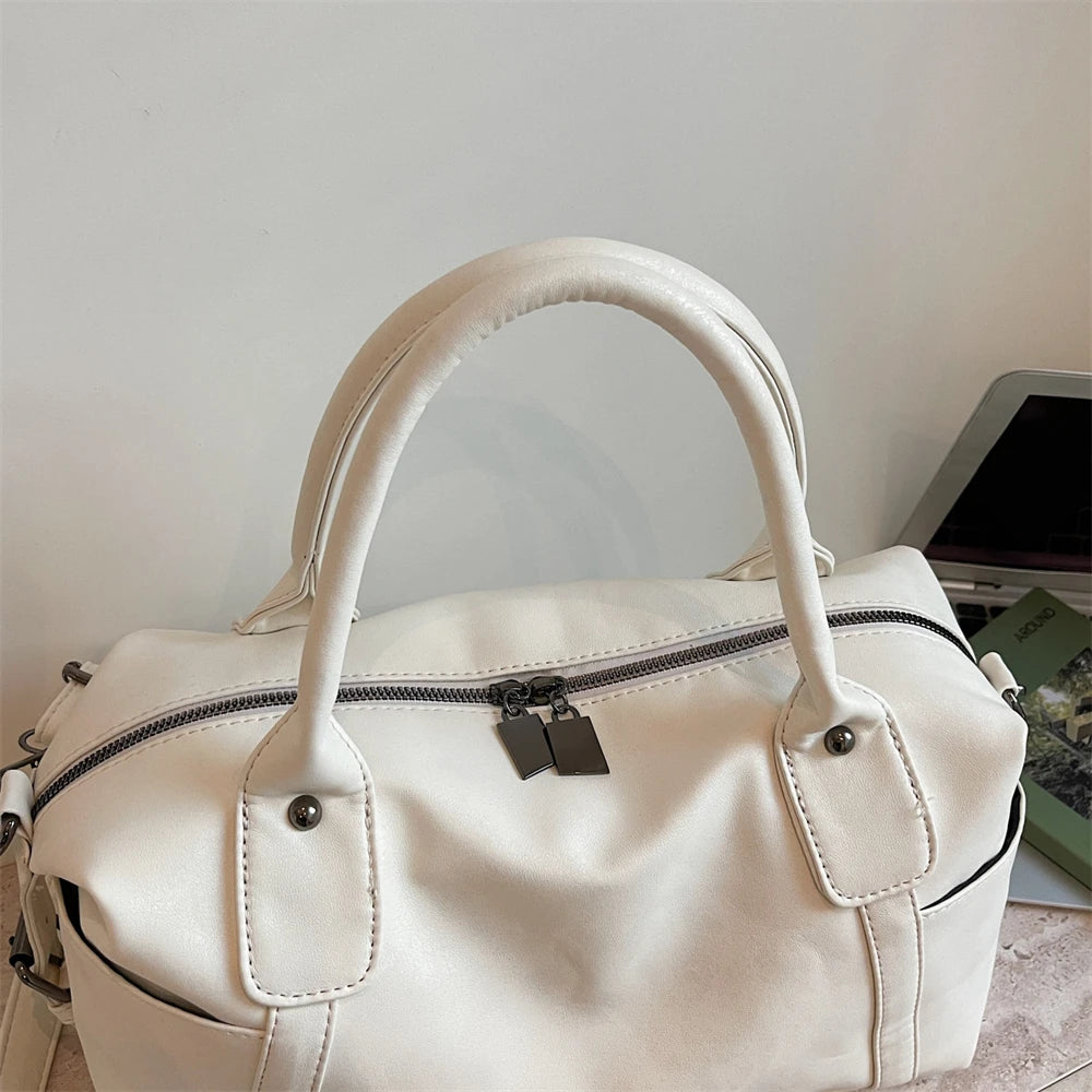 Practical Pure Color Vegan Leather Shoulder Crossbody Bags for Women