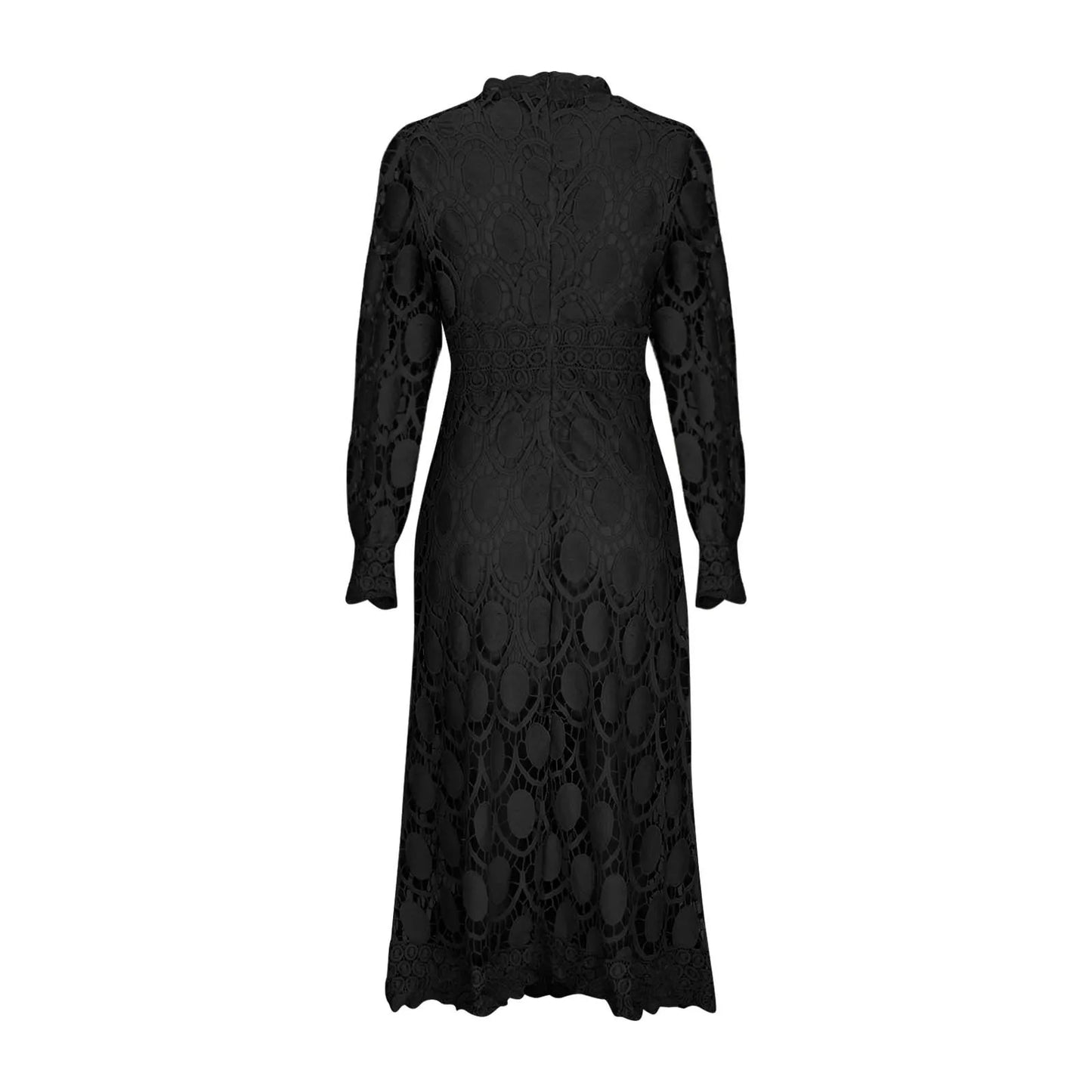 Elegant Lace with Hollow Detailing Maxi Dress for Women