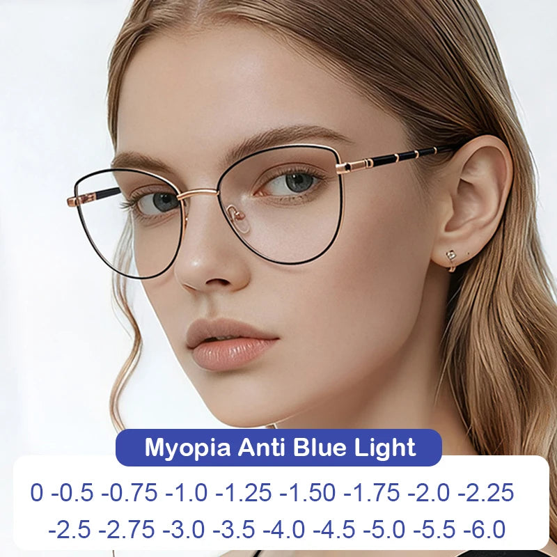 Spring Hinge Cat Eye Prescription Glasses for Women