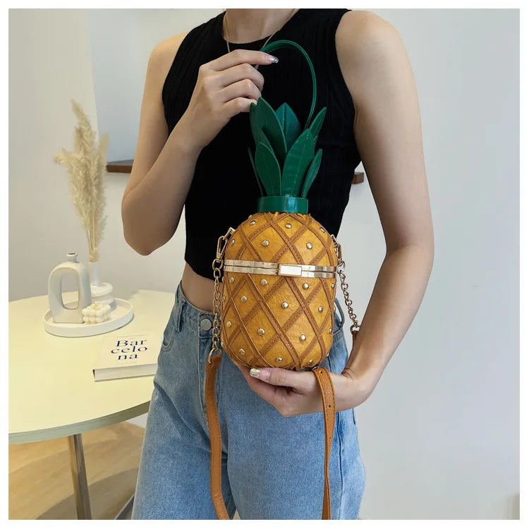 New Women's Shoulder Bag Pineapple Shape Fashionable Women's Shoulder Crossbody Bag Fashionable Casual Women's Bag High Quality