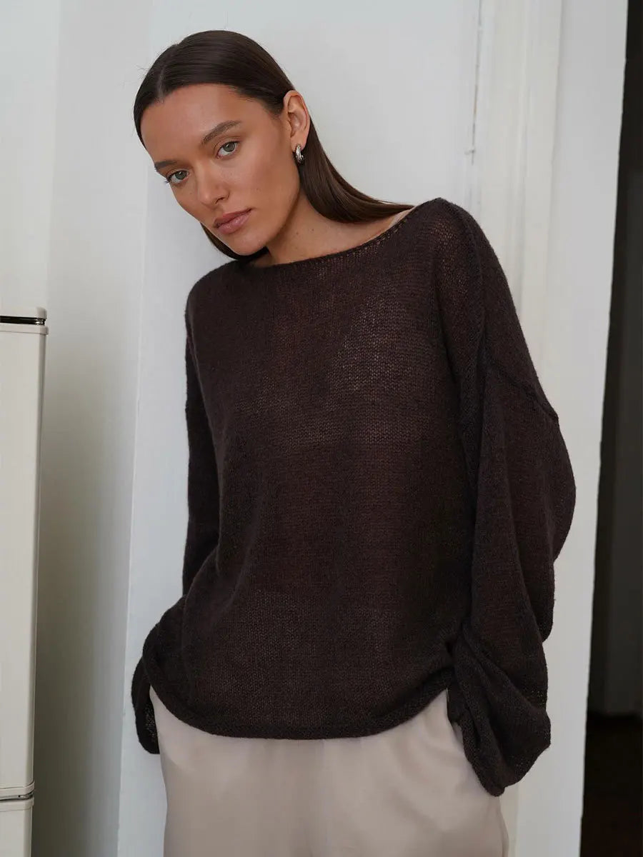 Sheer Hollow Knit Sweater