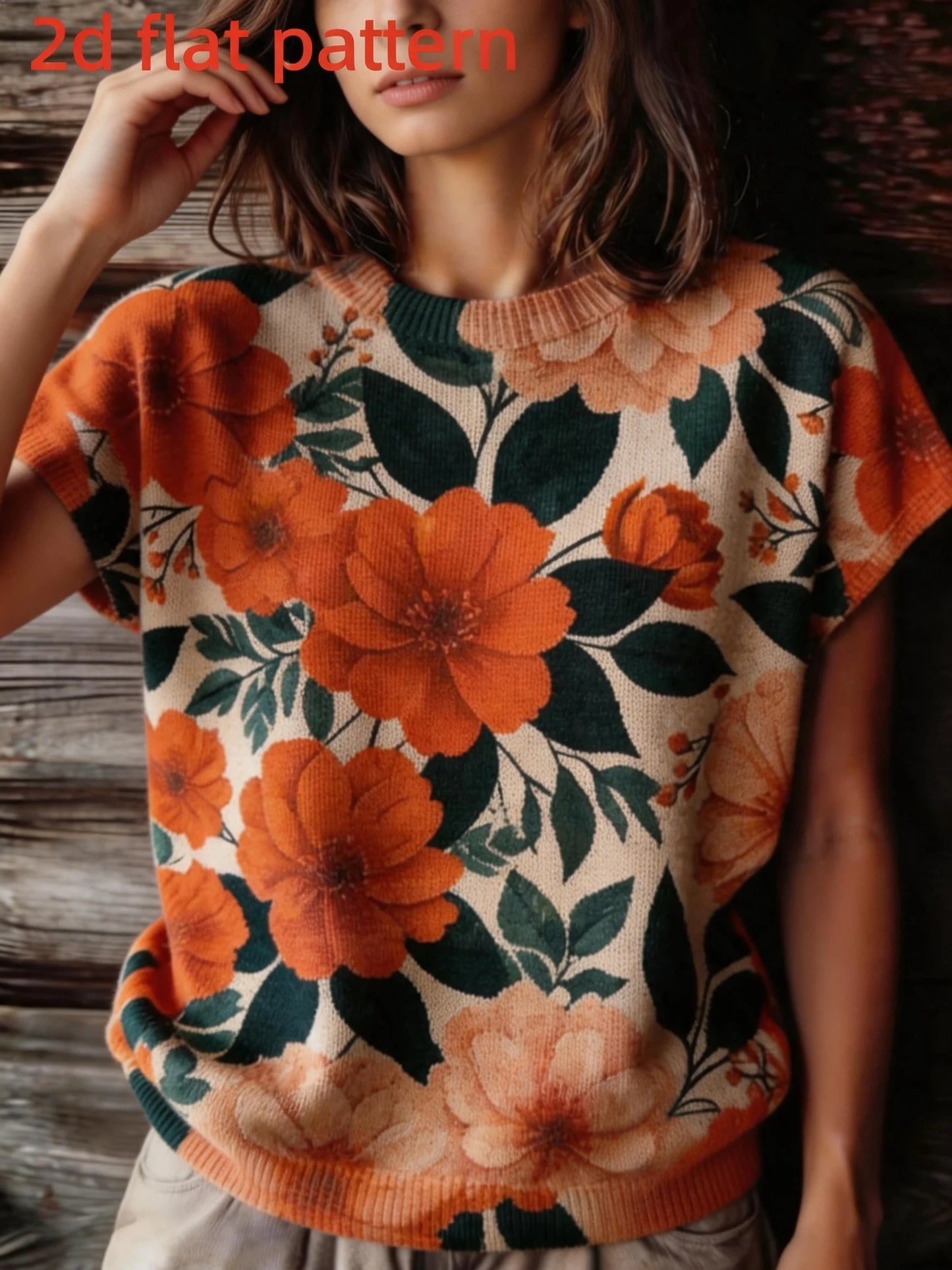 Lightweight Floral Print Round Neck Sleeveless Top for Women