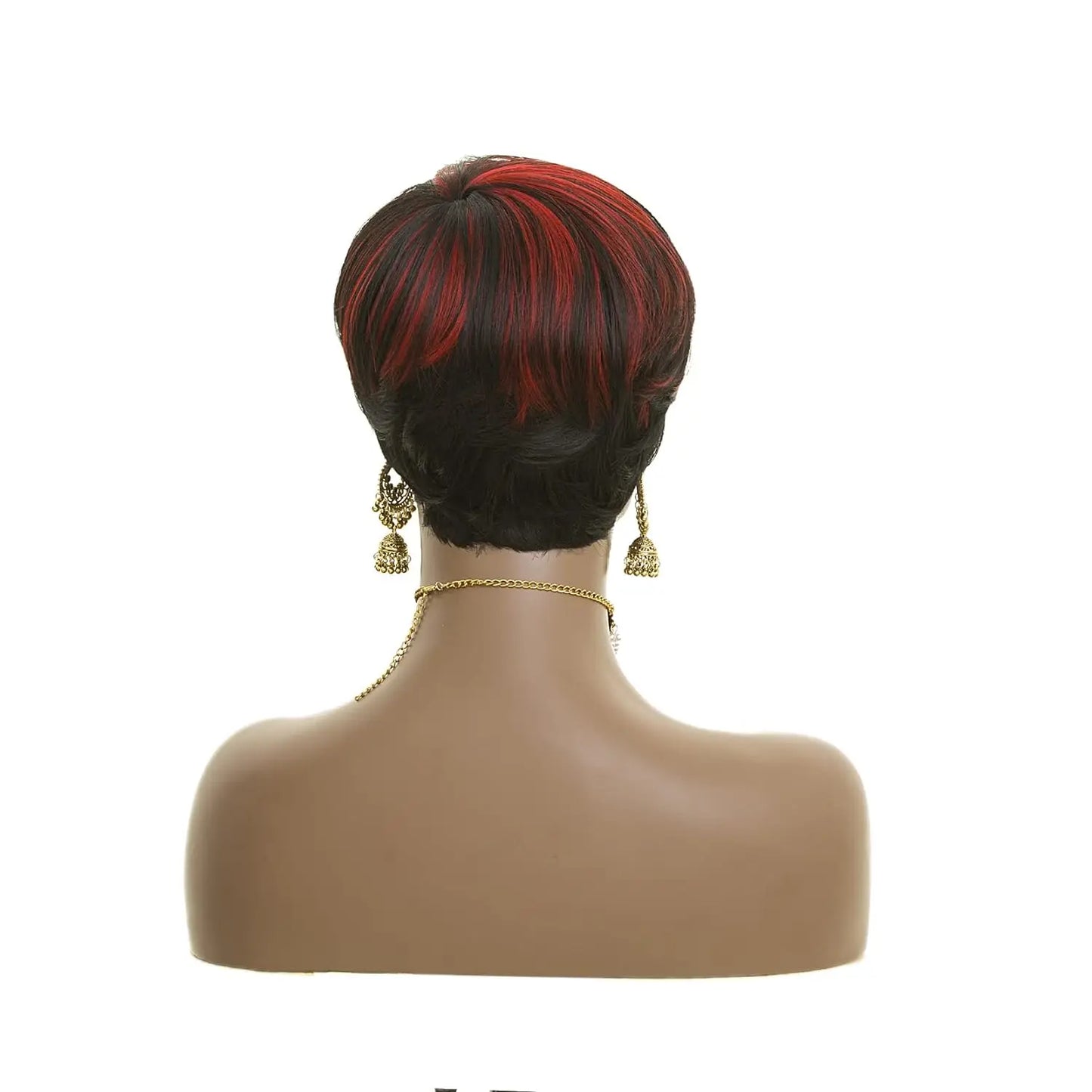 Natural Short Pixie Cut Ombre Heat Styleable Wig For Women