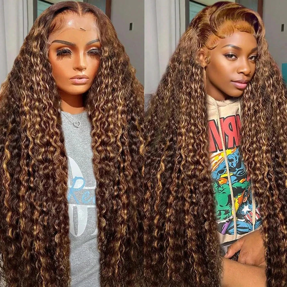 Highlight Human Deep Wave Lace Front Remy Wig For Women