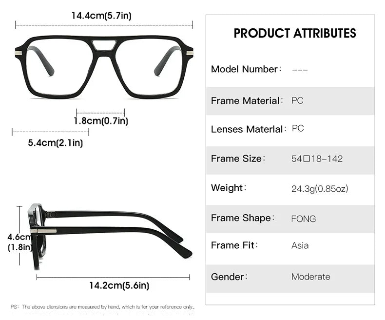 Retro Double Bridge Square Frame Reading Glasses for Women