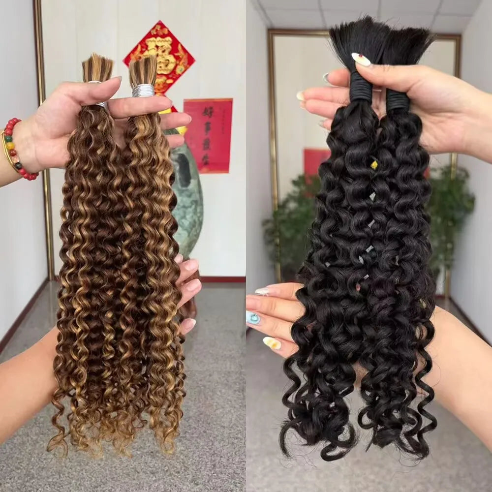 Ombre Deep Wave Human Hair Braiding Extensions for Women