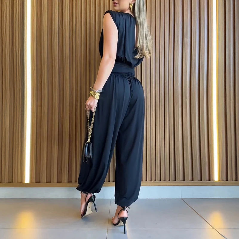 Elegant Sleeveless High Waisted Jumpsuit for Women
