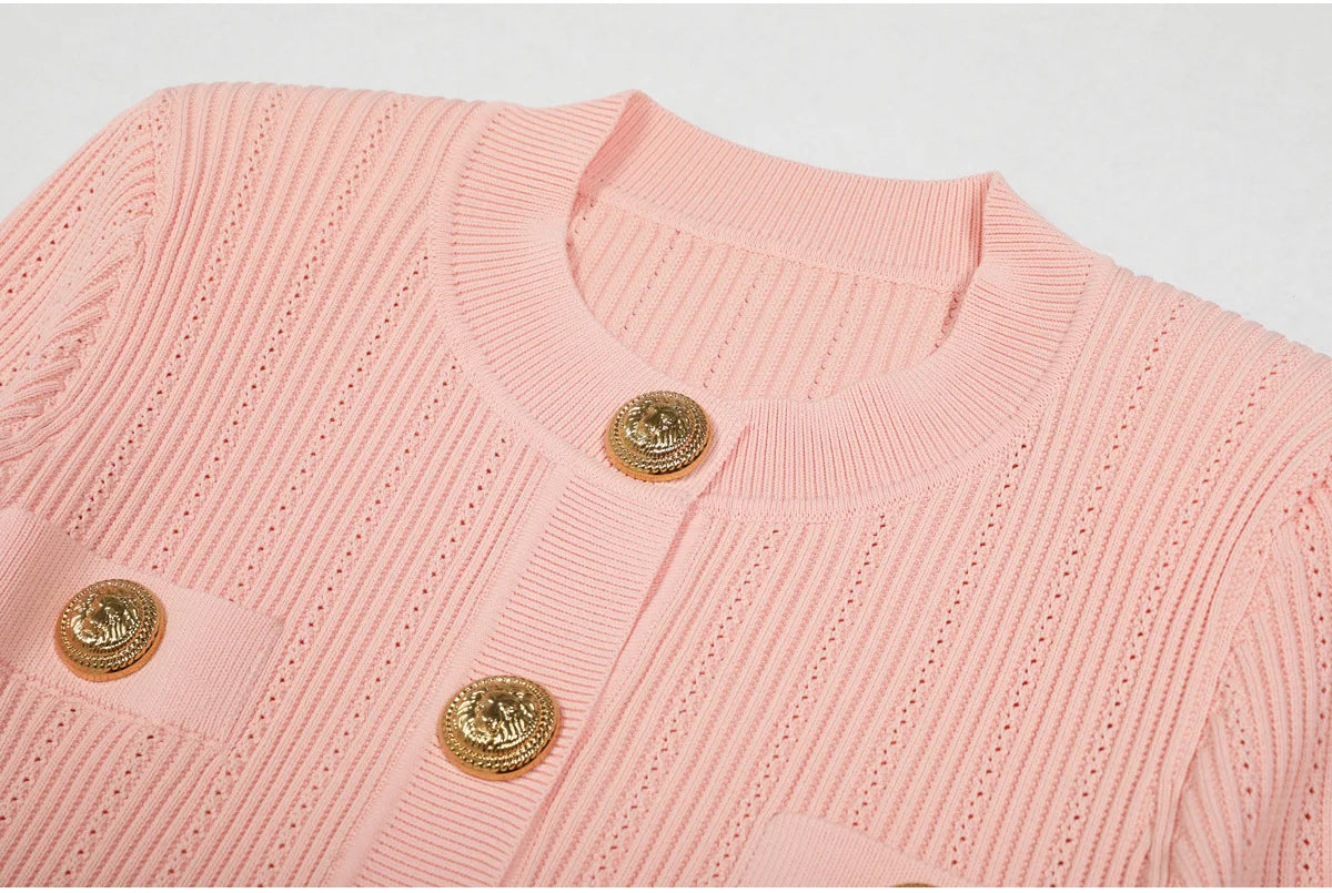O Neck Knit Sweater Coat