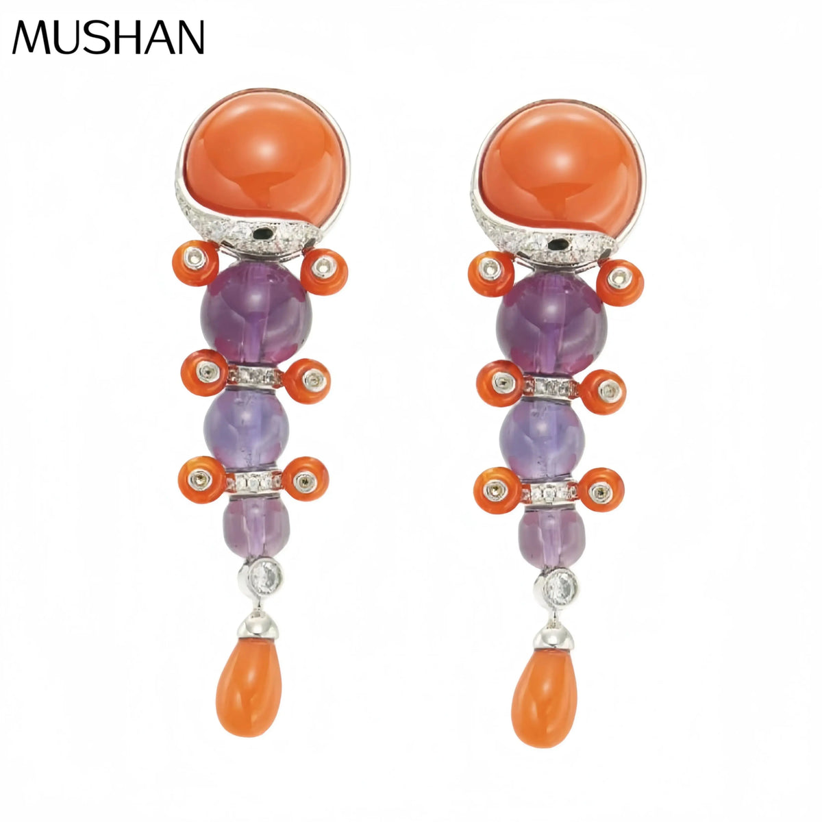Zircon Sterling Silver Drop Earrings