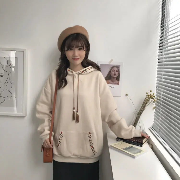 Hooded Tops Spring Hoodies for Women Autumn Clothes Loose Female Streetwear Casual Sweatshirt Hoodie Aesthetic Korean Fashion