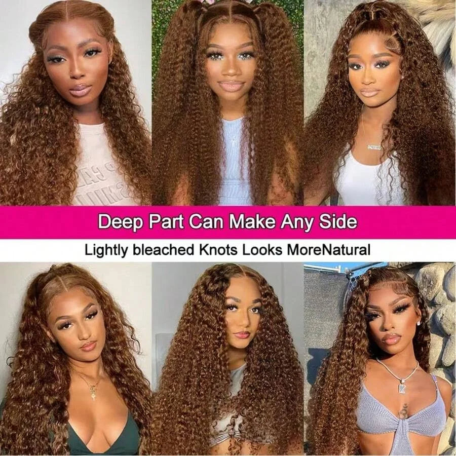 Chocolate Brown Deep Wave Lace Front Wig for Women