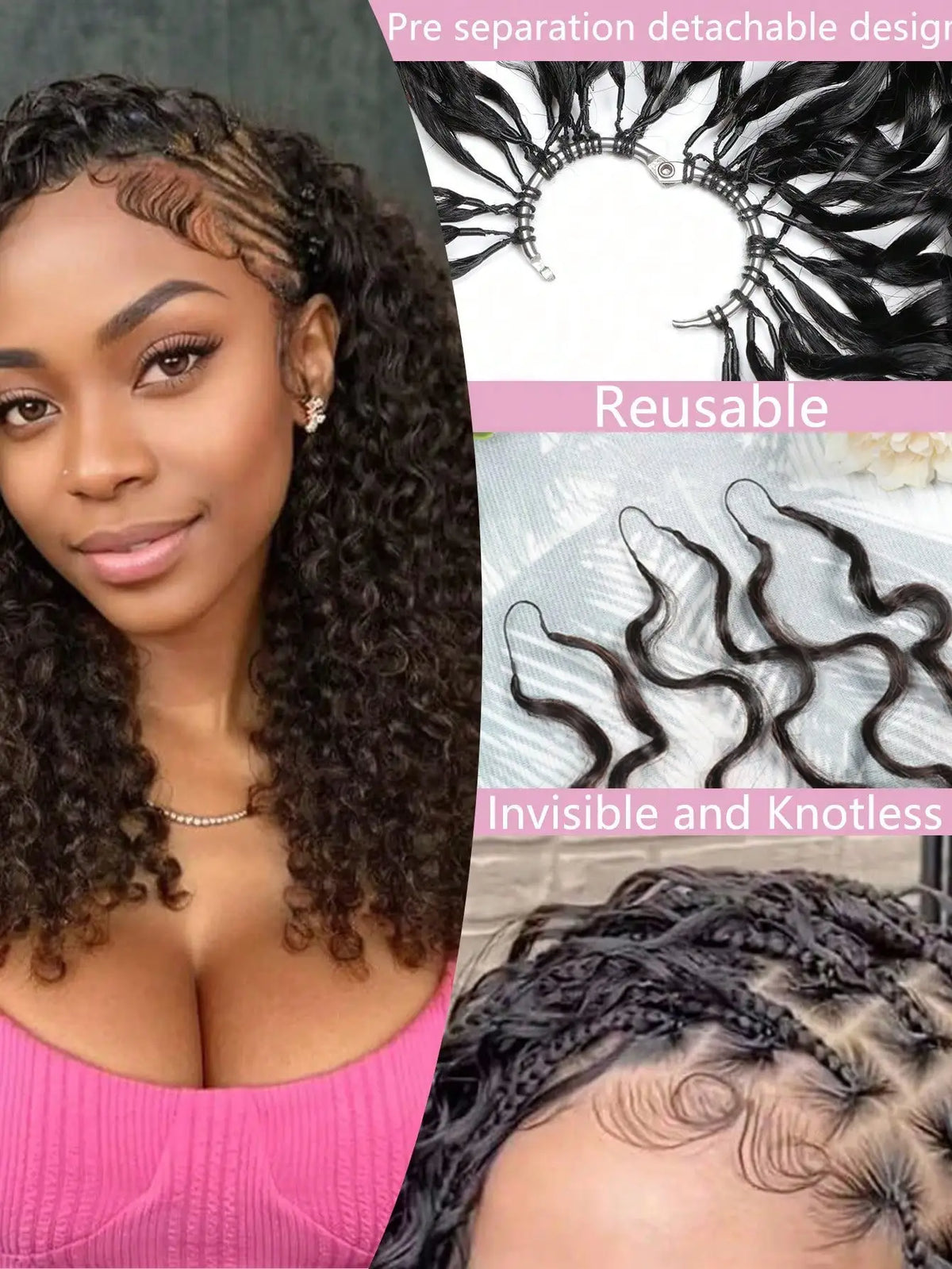 Burmese Curly Human Hair Crochet Braids With Boho Style for Women