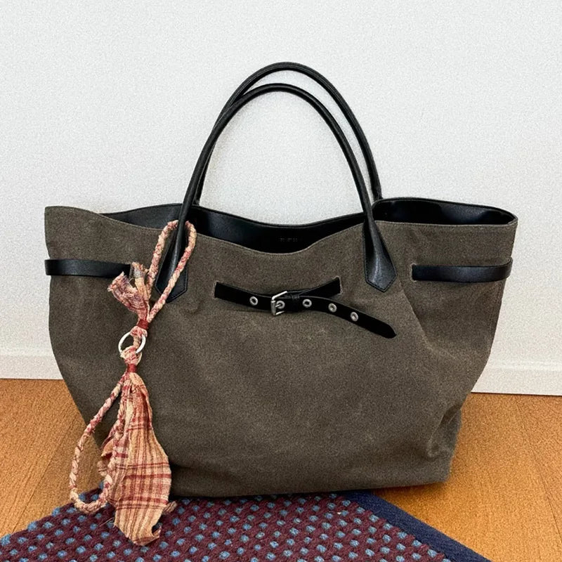 New lazy style high-end niche design,casual belt buckle armpit bag tote bag, large bag
