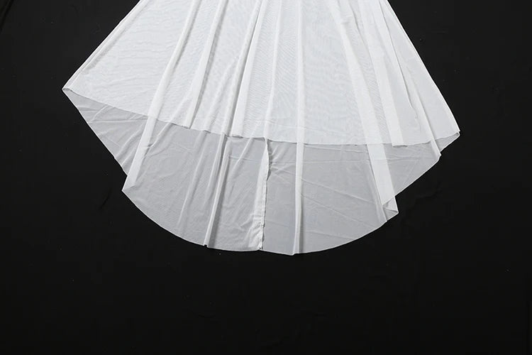 Elegant See-Through Two-Piece Crop Top And Skirt Set for Women