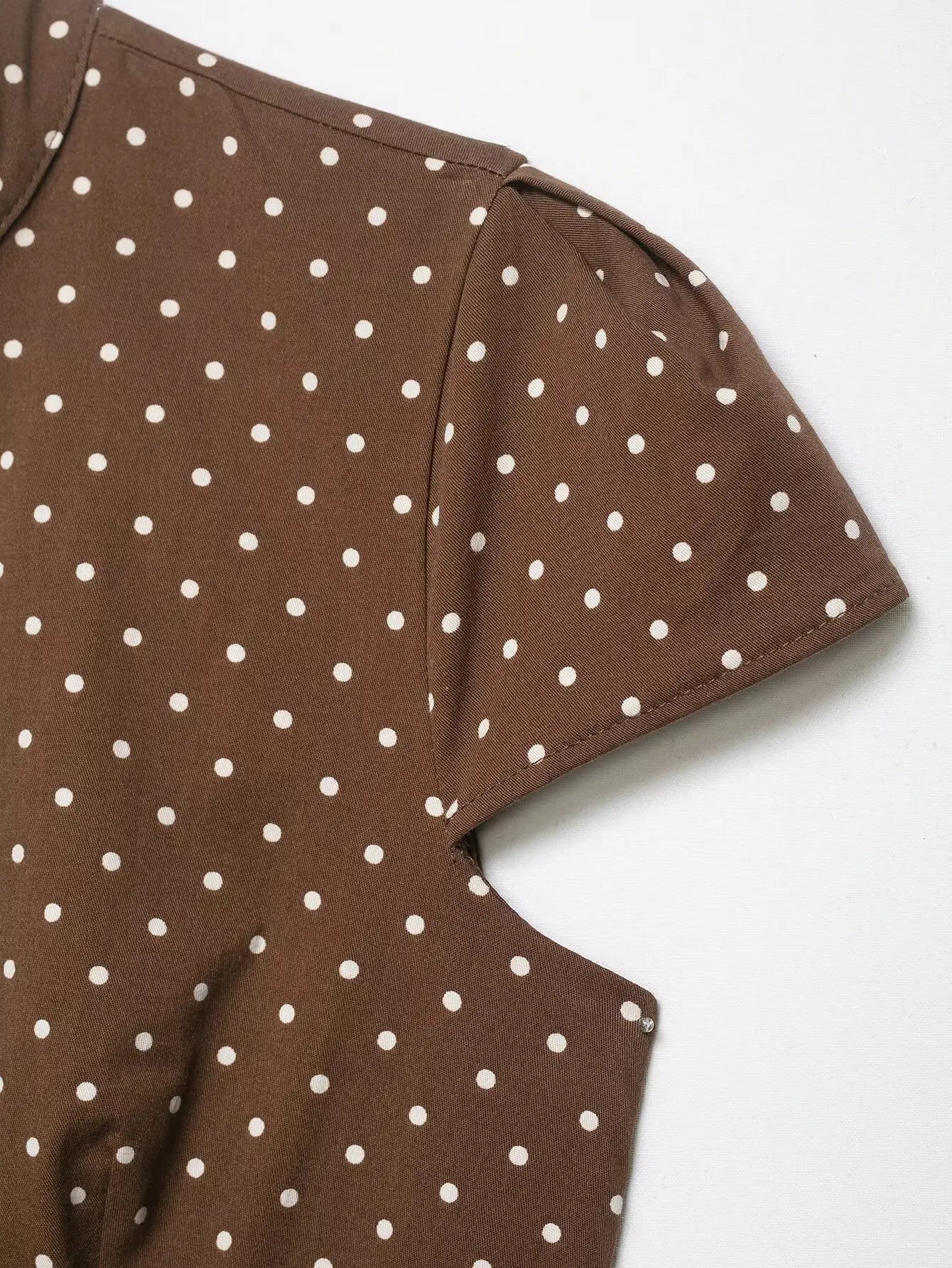 Elegant Polka Dot Button T Shirt and Shorts Set for Women