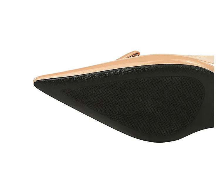Patent Leather Wedge Heel Pumps With Back Strap for Women