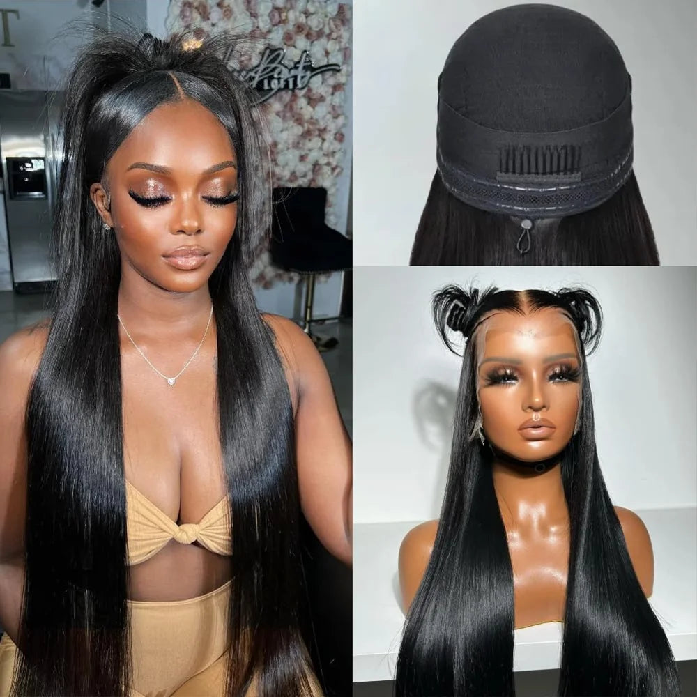Glueless Bone Straight Brazilian Lace Front Wig for Women