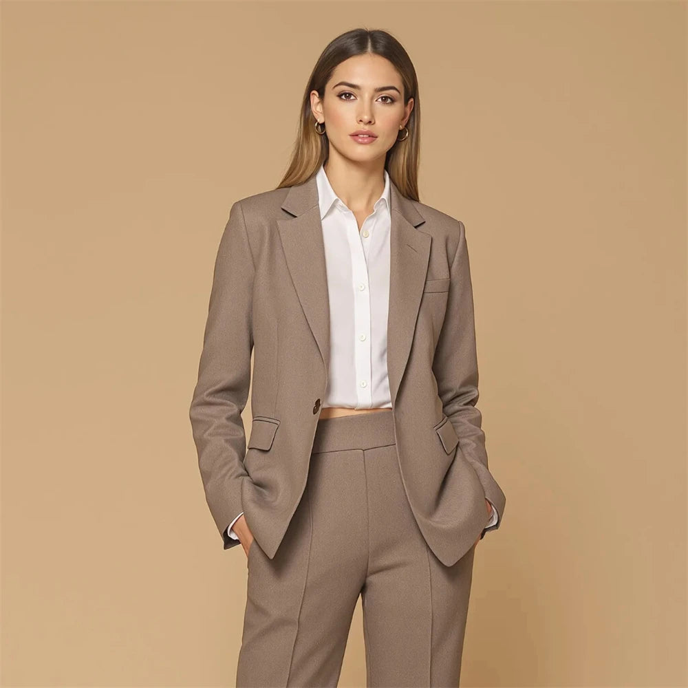 Charming Women's Suits 2 Piece Tailored Tuxedo Custom Formal Outfit Bridesmaid Dress Business Office Suit (Jacket+Pants)