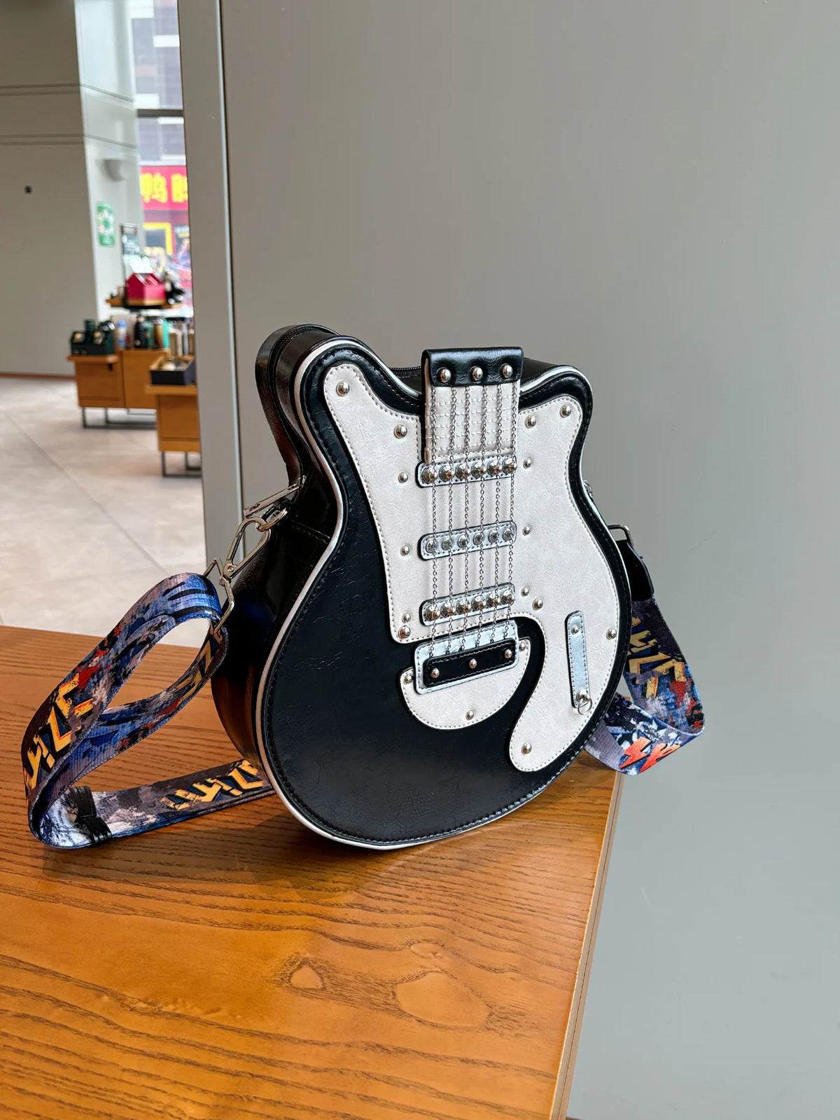 Y2K Guitar Shaped Crossbody Bag