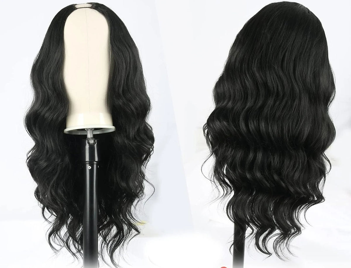 V Part No Leave Out Long Wavy Synthetic Wig for Women