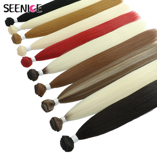 Bone Straight Ombre Blonde Synthetic Hair Extensions For Women