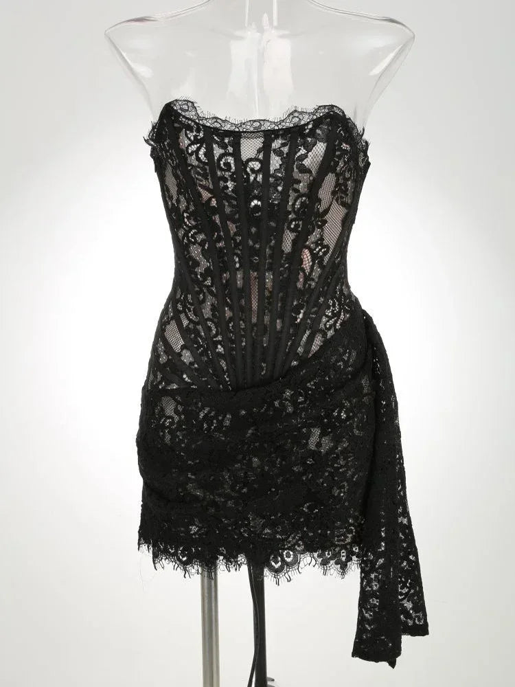 Lace Patchwork Corset Dress