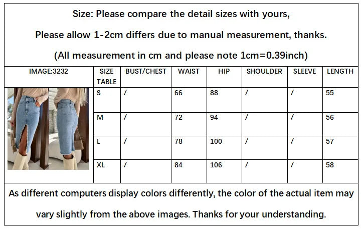 Denim Package Hip Skirt Sexy Pencil Y2K Fresh Sweet Denim Skirts Women Slit Fashionable Casual Solid Color Jeans Skirts