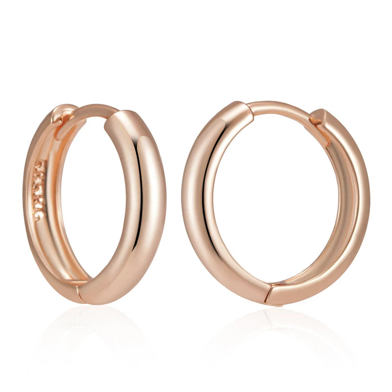 Rose Gold Geometric Hoop Drop Earrings