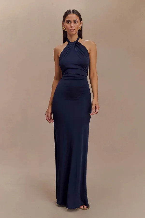 Elegant Sleeveless O Neck Ankle Length Dress for Women