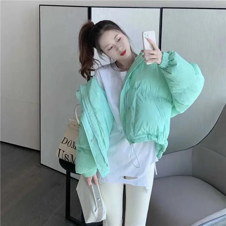 Warm Oversized Hooded Cotton Puffer Parka for Women