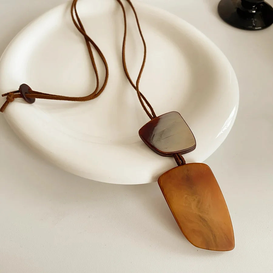 Geometric Acrylic Pendant Necklace