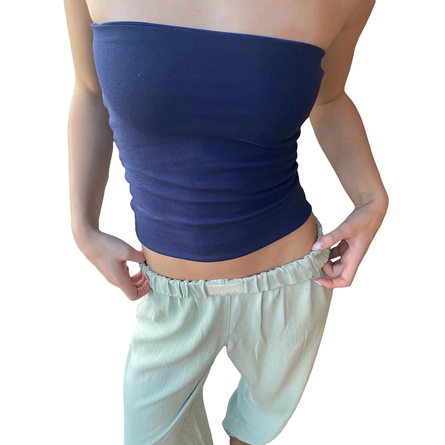 Strapless Off Shoulder Sleeveless Crop Top for Women
