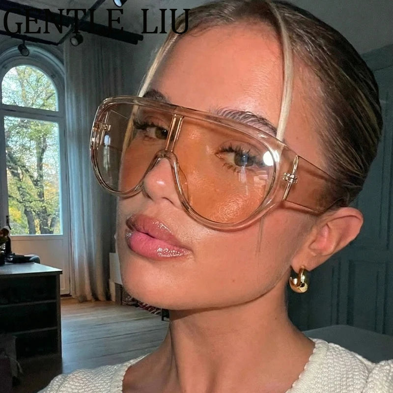 Oversized Futuristic Visor Shield Sunglasses for Women