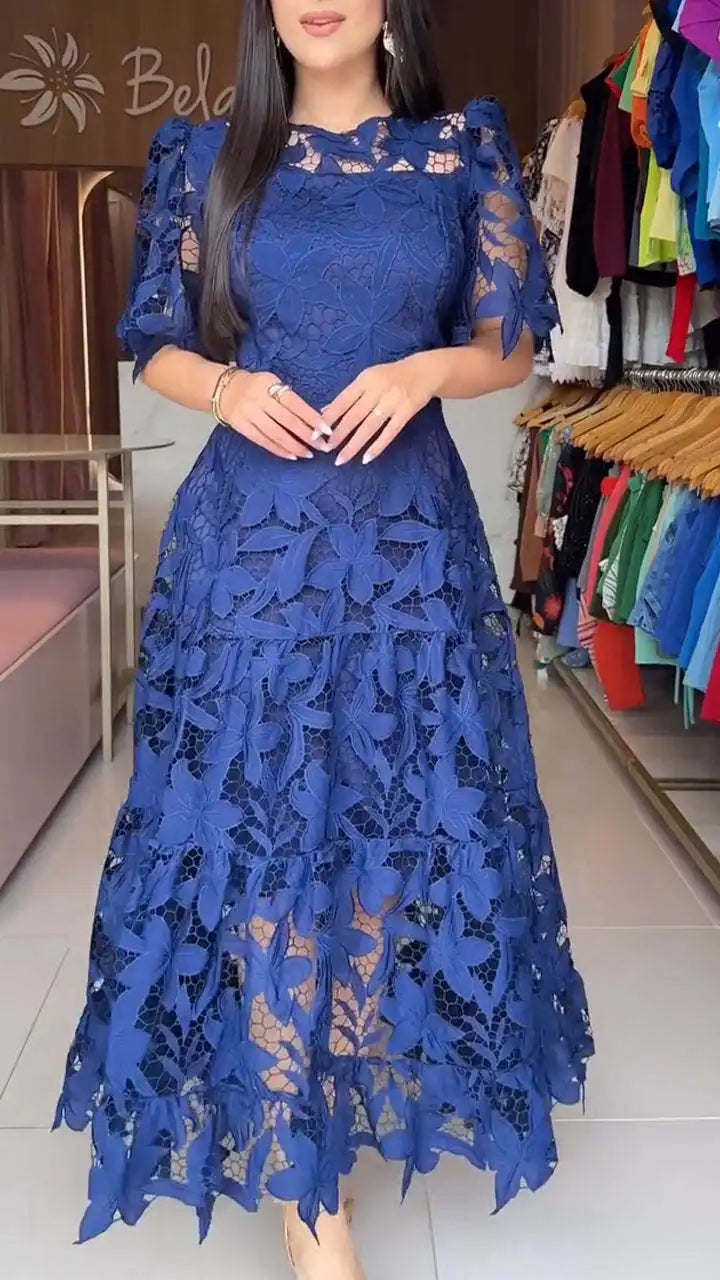 Lace Detail Long Sleeve Fitted Dress for Women