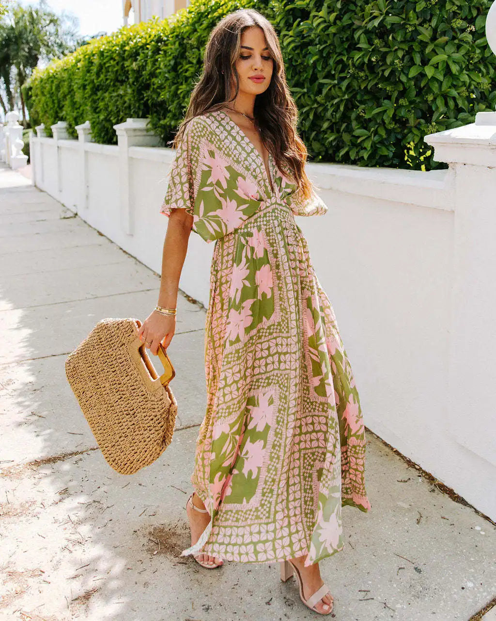 Casual Printed Vacation Style Maxi Dress for Women
