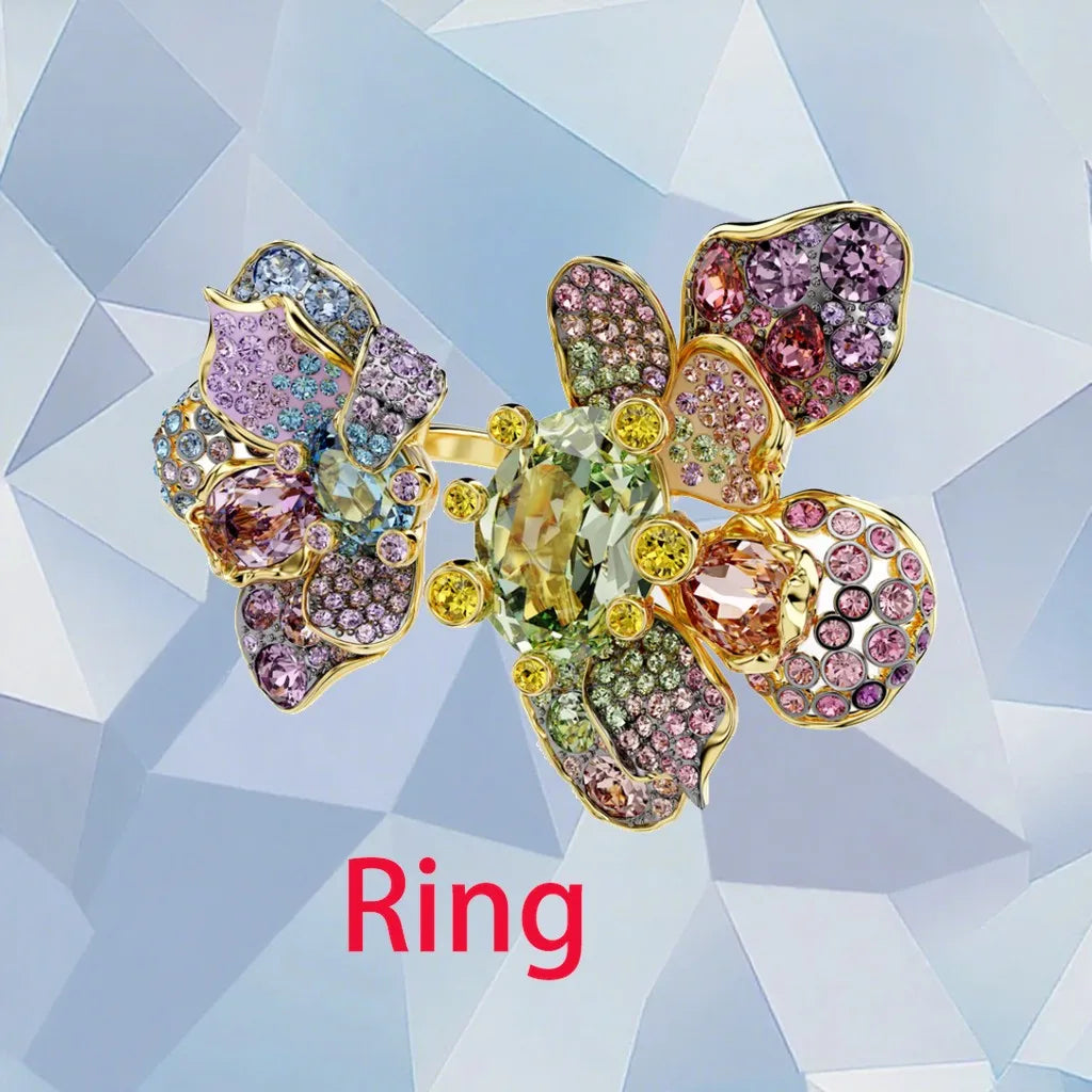 Gold Plated Zirconia Crystal Pendant Set for Women