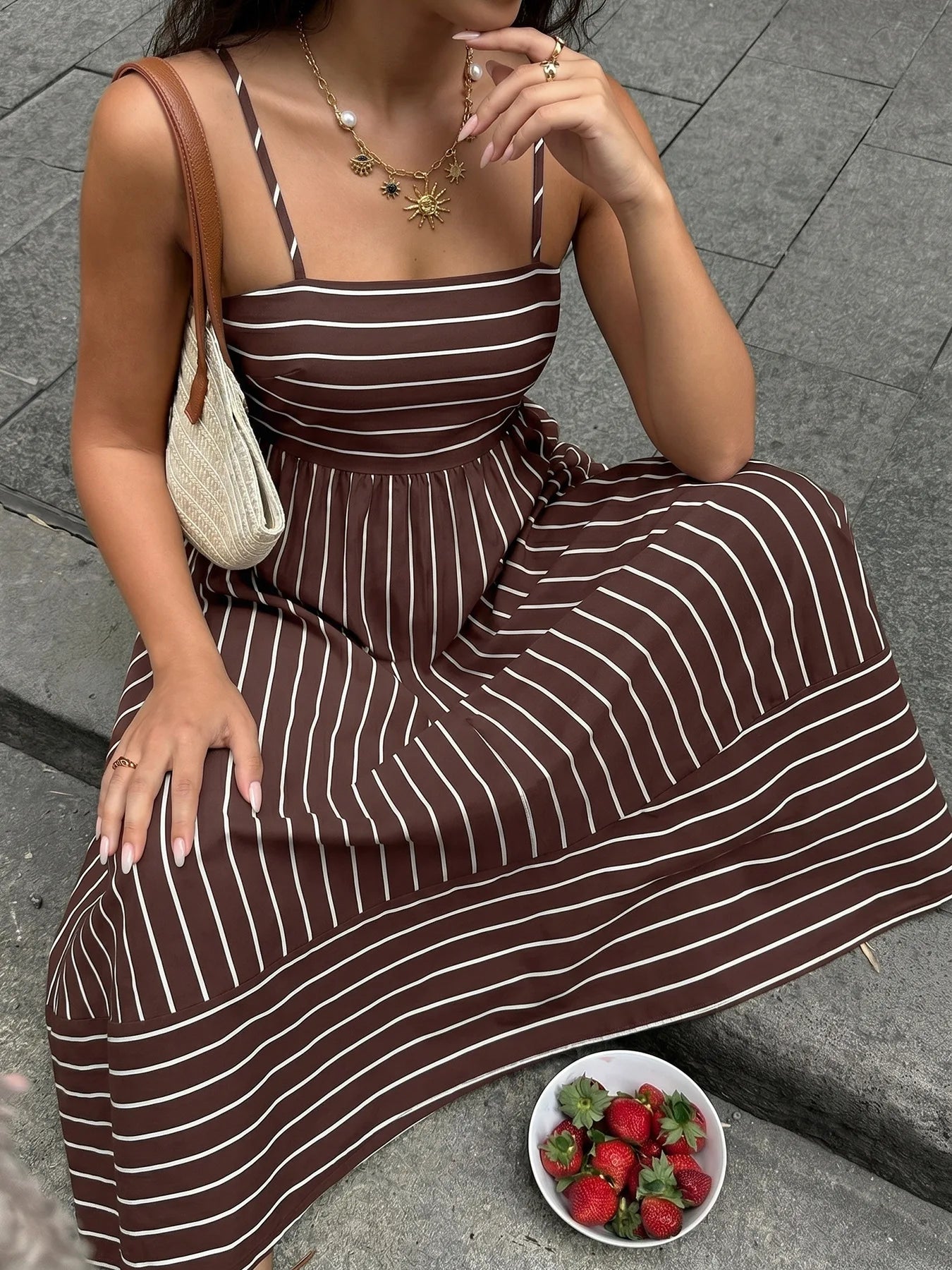 Elegant Backless Square Collar Maxi Dress for Women